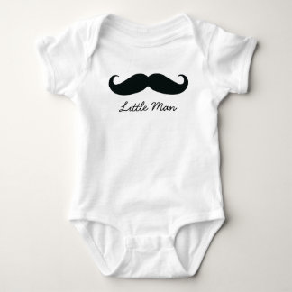 Little Man Moustache Infant Creeper, White Baby Bodysuit