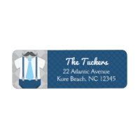 Little Man Navy Blue Grey Baby Shower Address