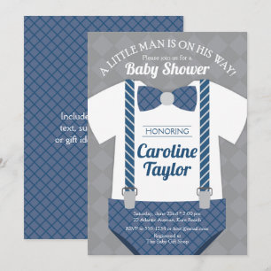 Little Man Outfit Baby Shower Invitation