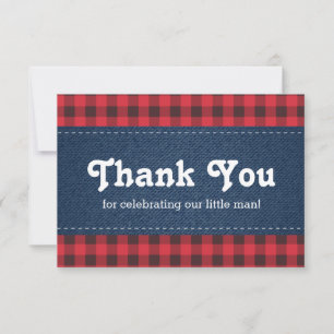 Little Man Thank You Card, Lumberjack Note Card