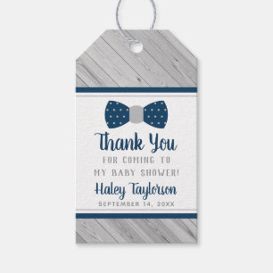 Little Man Thank You Tag, Blue, Grey, Bow Tie Gift Tags