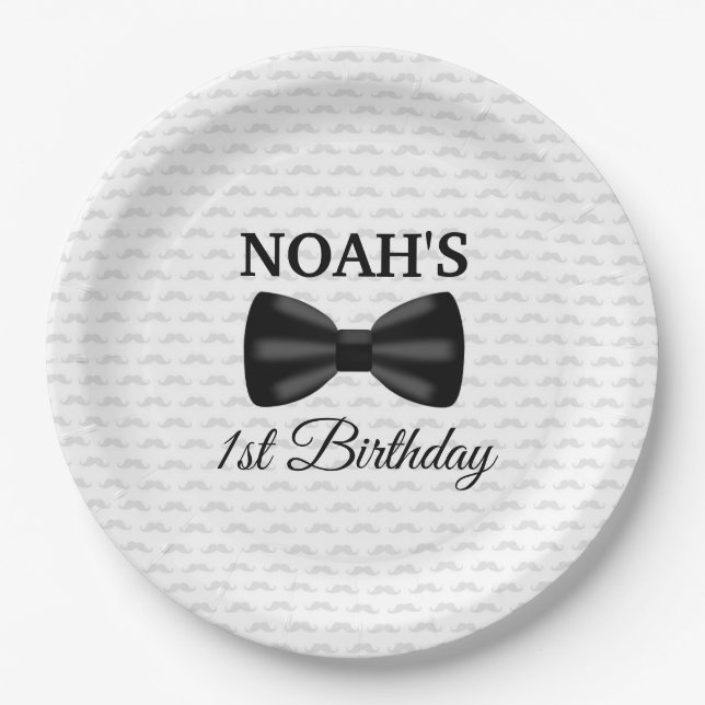 Little man Themed Birthday Paper Plates (Front)