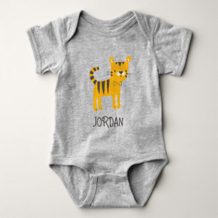 Little Man Tiger Bow Tie Baby Bodysuit