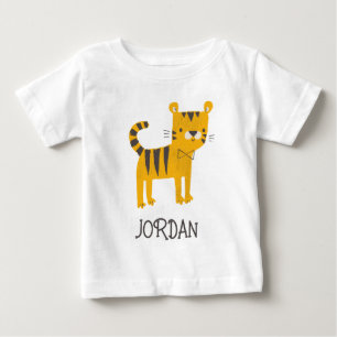 Little Man Tiger Bow Tie Baby T-Shirt