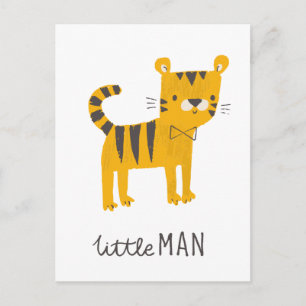 Little Man   Tiger Bow Tie Postcard