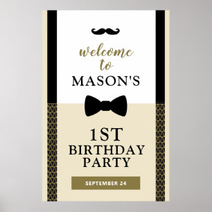Little Man welcome sign, Boy birthday Poster