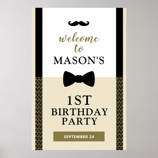 Little Man welcome sign, Boy birthday Poster (Front)