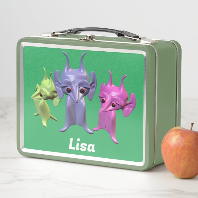 Little Martians personalised   Metal Lunch Box (In Situ)