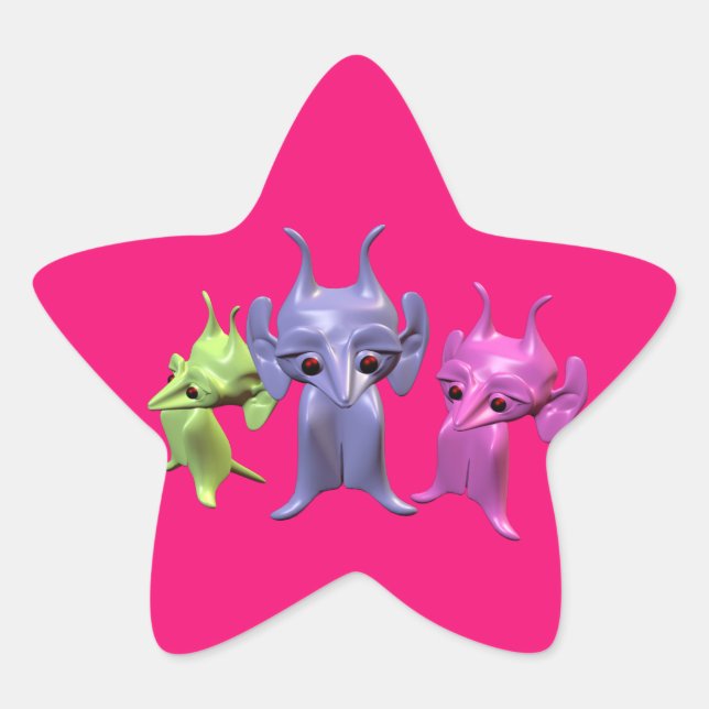 Little Martians Star Sticker (Front)
