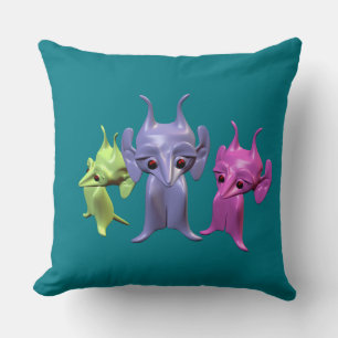 Little Martians Throw Pillow