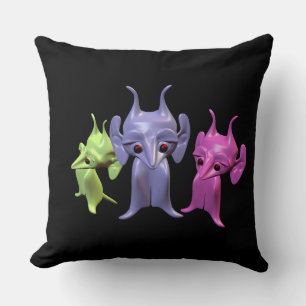 Little Martians Throw Pillow