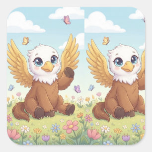 Little Meadow Griffin – Whimsical Fantasy Sticker