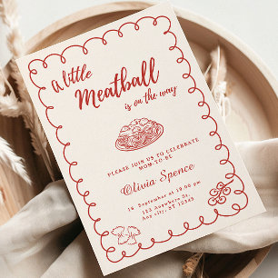 Little Meatball Baby Shower Invitation Italian