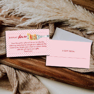 Little Meatball Display Shower Pink Baby Shower Enclosure Card