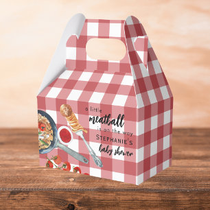 Little Meatball Is On The Way Italian Baby Shower Favor Box