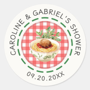 Little Meatball Italian Pasta Baby Shower Classic Round Sticker