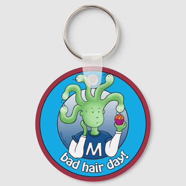 Little Medusa. Bad Hair Day! Keychain (Front)