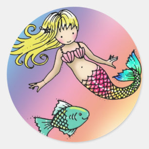 Little Mermaid and Fish Stickers
