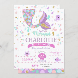 Little Mermaid Birthday Invitation Tail Pool Party