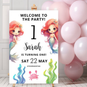 Little Mermaid Birthday Welcome  Poster