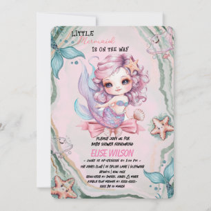 Little Mermaid bow is on the way baby shower2 Invitation