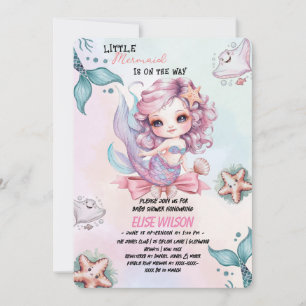 Little Mermaid bow is on the way baby shower3 Invitation