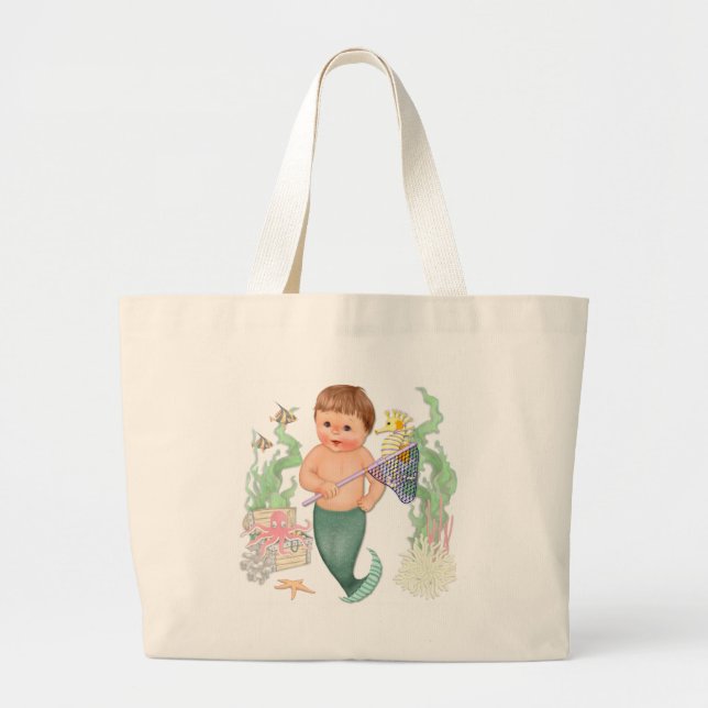 Little Mermaid - Boy Large Tote Bag (Front)