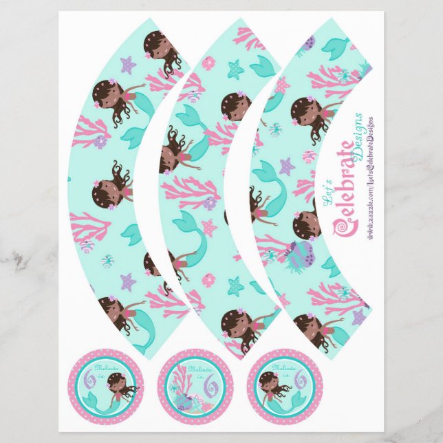 Little Mermaid Cupcake Wrappers AA6B (Front)