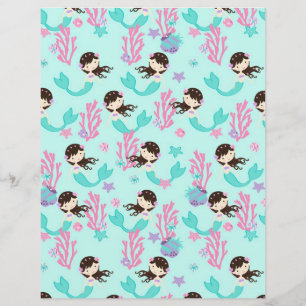 Little Mermaid Dual-sided Scrapbook Paper Brunet 1