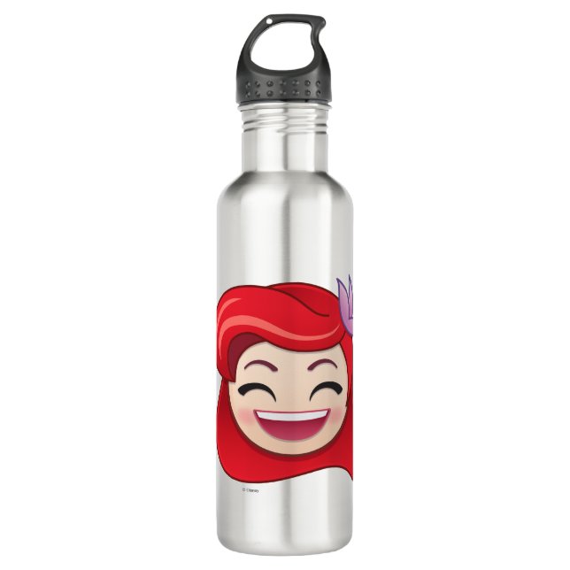 Little Mermaid Emoji | Princess Ariel - Happy 710 Ml Water Bottle (Front)
