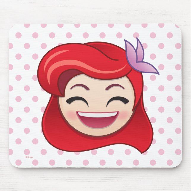 Little Mermaid Emoji | Princess Ariel - Happy Mouse Pad (Front)