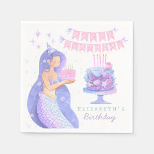 Little Mermaid Magical Under the sea Birthday Napkin