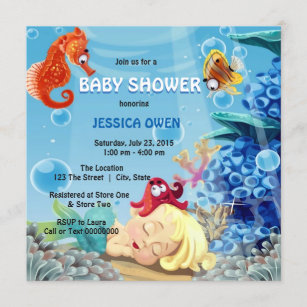 Little Mermaid Merman Under the Sea Baby Shower Invitation