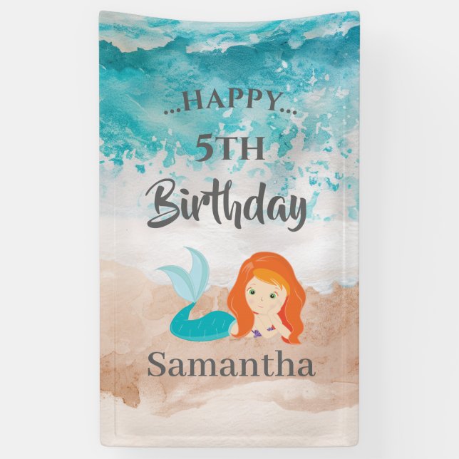 Little MERMAID PARTY Cute theme Banner (Vertical)