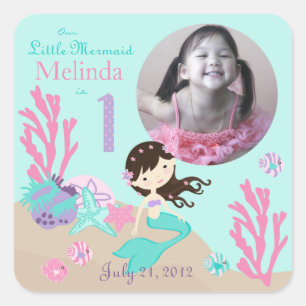 Little Mermaid Photo Sticker Brunette 1