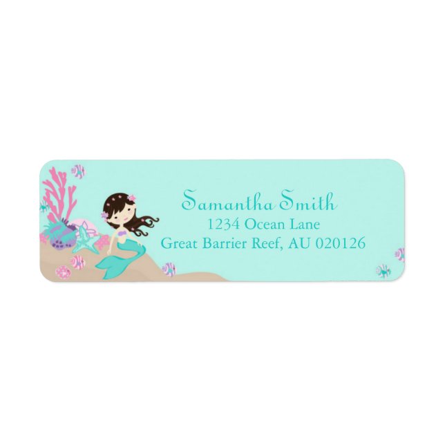 Little Mermaid Return Label Brunette (Front)