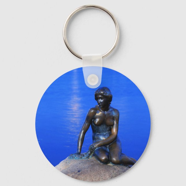 Little mermaid statue, Copenhagen, Denmark Keychain (Front)