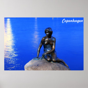 Little mermaid statue, Copenhagen, Denmark Poster