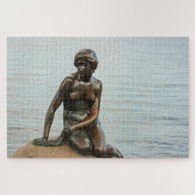 Little mermaid statue in Copenhagen, Denmark Jigsaw Puzzle (Horizontal)