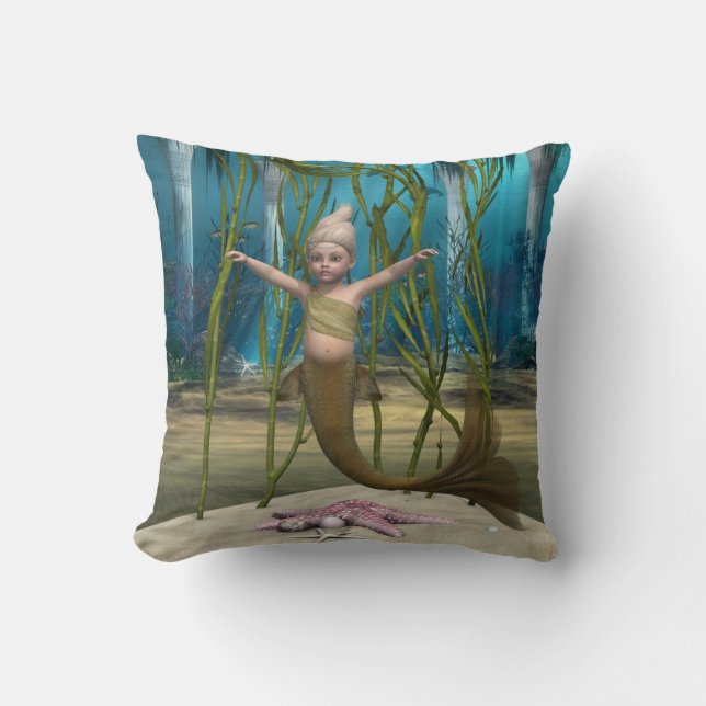Little Mermaid Throw Pillow (Front)