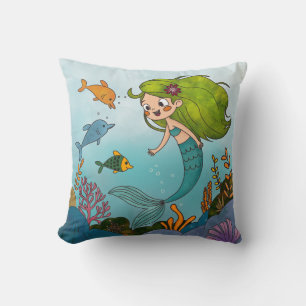 Little mermaid throw pillow