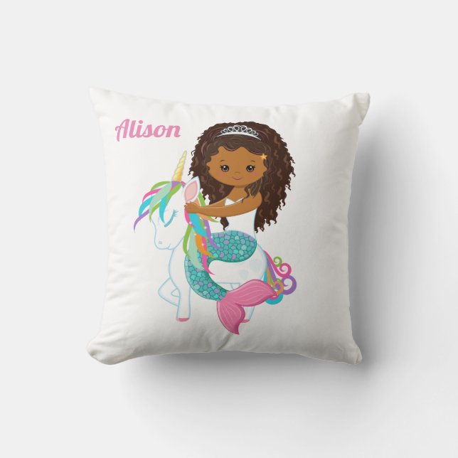 Little Mermaid throw pillow - Personalised (Front)