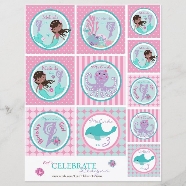 Little Mermaid Topper Template AA7 (Front)