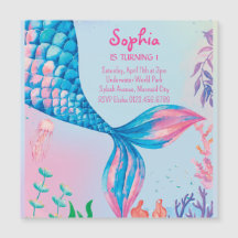 Little Mermaid Underwater Birthday Invitation