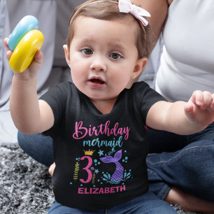 Little Mermaid's 3rd Birthday Girl Baby T-Shirt