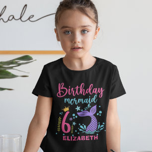 Little Mermaid's 6th Birthday Girl T-Shirt