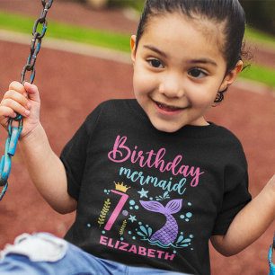 Little Mermaid's 7th Birthday Girl T-Shirt