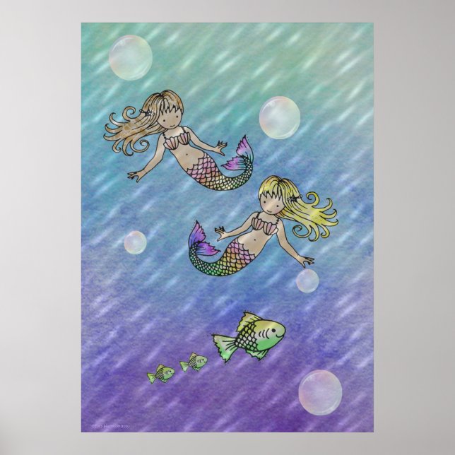Little Mermaids Poster by Molly Harrison (Front)