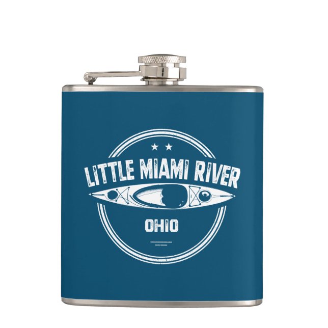 Little Miami River Ohio Kayaking Hip Flask (Front)