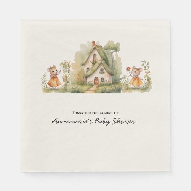 Little Mice Baby Shower | Paper Napkin (Front)